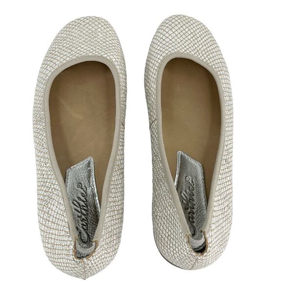 Earthies Ennis Ballet Flats 6 Taupe Silver Orthotic Arch Support Comfort - Picture 5 of 15